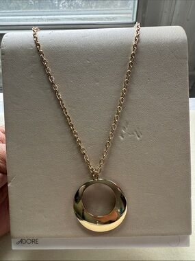 Adore Gold Open Circle Pendant Necklace|18”